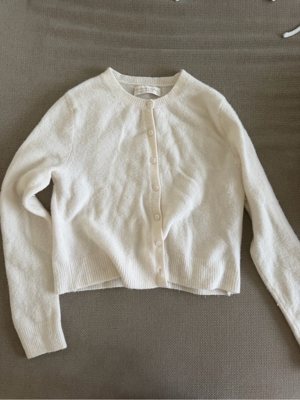 Abercrombie & Fitch Cream Button-Front Knit Cardigan - Picture 2 of 3